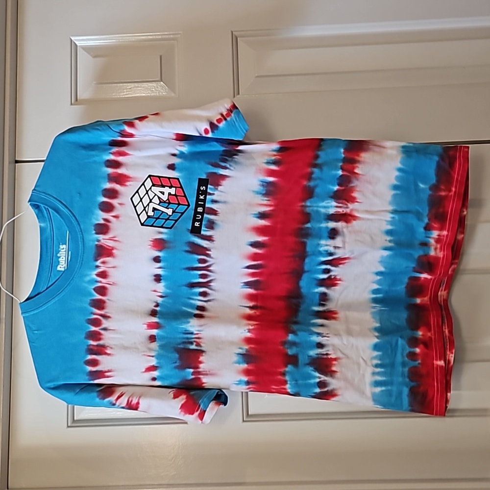 Rubik's Cube men's t-shirt tie dye size Large